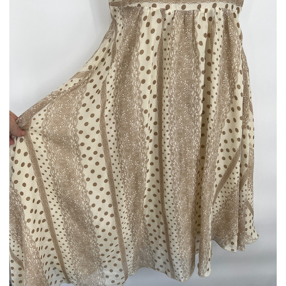 Vtg Handmade Womens Dress Asymmetrical Hem Polka Dot Cottage Milkmaid Size XS - Picture 3 of 10